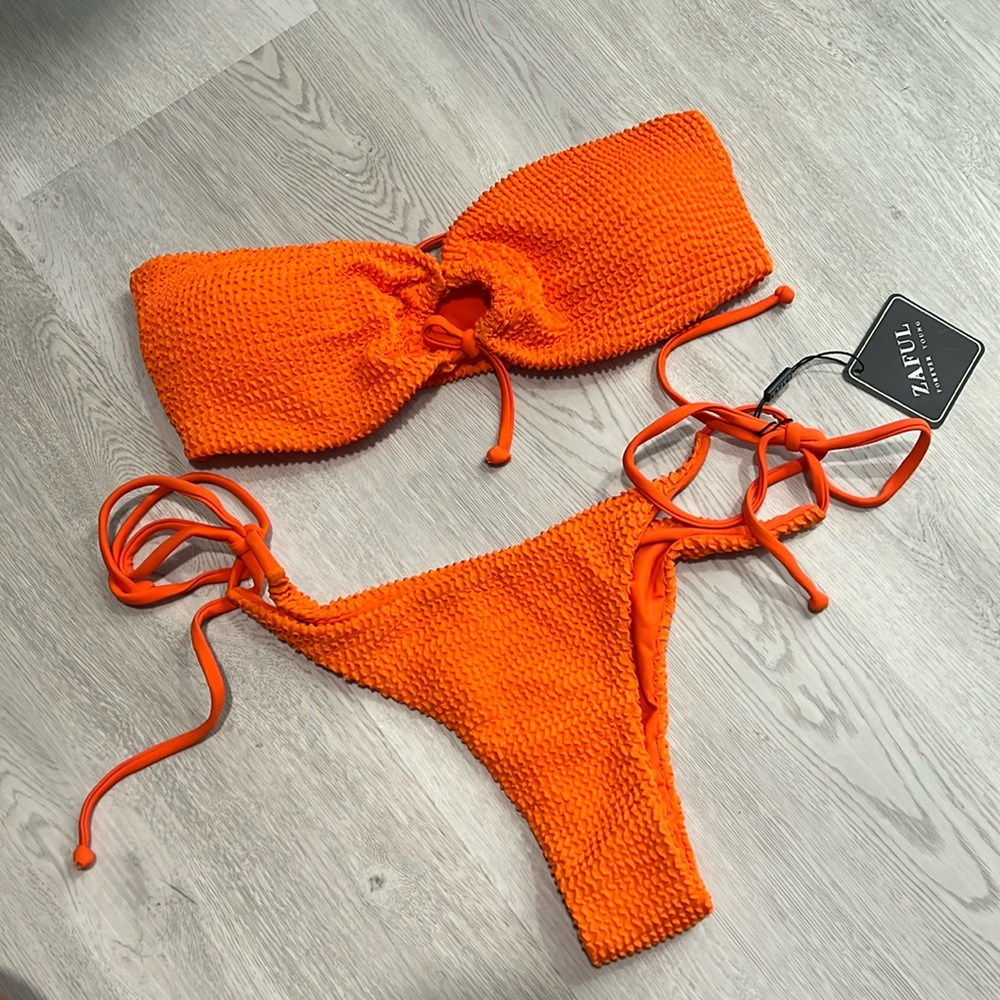 Zaful Strapless Cheeky bikini set